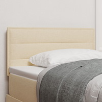 vidaXL Sänggavel Med Linje Design Gräddvit 90 cm Tyg