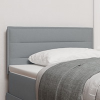 vidaXL Sänggavel Linjer Design Ljusgrå 100 cm Tyg