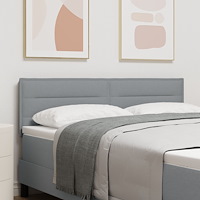 vidaXL Sänggavel Linjer Design Ljusgrå 140 cm Tyg