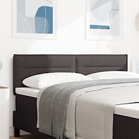 vidaXL Sänggavel Linje Design Mörkbrun 140 cm Tyg