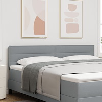 vidaXL Sänggavel Linje Design Ljusgrå 180 cm Tyg