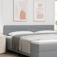 vidaXL Sänggavel Linjer Design Ljusgrå 200 cm Tyg