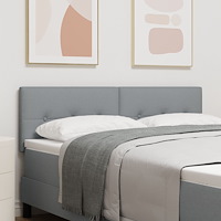 vidaXL Sänggavel Knapptryckt Ljusgrå 140 cm Tyg