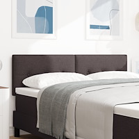 vidaXL Sänggavel Knappad Mörkbrun 160 cm Tyg