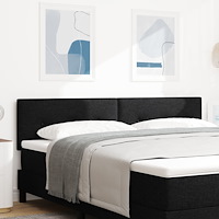 vidaXL Huvudgavel Knapptuftad Svart 180 cm Tyg
