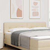 vidaXL Sänggavel Knappförsedd Crème 180 cm Tyg