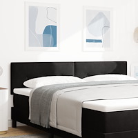 vidaXL Sänggavel Knappstoppad Svart 180 cm Sammet