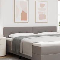 vidaXL Sänggavel Med Knappslående Taupe 200 cm Tyg