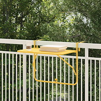 vidaXL Hängande Balkongbord Fällbart Senapsgul 60x40 cm Stål