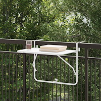 vidaXL Hängande Balkongbord Fällbart Vitt 60x40 cm Stål