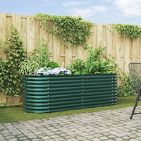 vidaXL Trädgårdsodlingslåda Grön 240x80x81 cm i Galvaniserat Stål