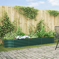 vidaXL Trädgårdsbädd Grön 320x80x44 cm i Galvaniserat Stål