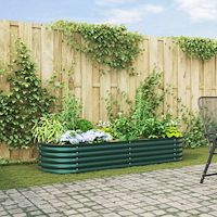 vidaXL Trädgårdslyftbädd Grön 240x80x44 cm Galvaniserat Stål