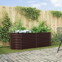 vidaXL Trädgårdsodlad Säng Brun 240x80x81 cm Galvaniserat Stål