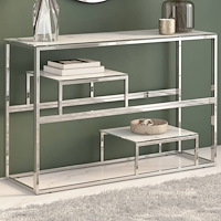 vidaXL Konsolbord silver rostfritt stål och härdat glas