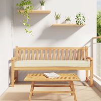 vidaXL Pallkuddar för bänk 2 st Grädde 200x40x8 cm Oxford-tyg