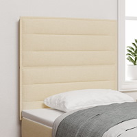 vidaXL Sänggavel Linjer Design Gräddfärgad 100 cm Tyg