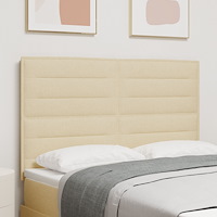 vidaXL Sänggavel Linjer Design Gräddvit 140 cm Tyg