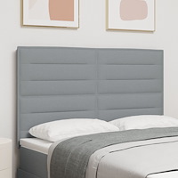 vidaXL Sänggavel Lines Design Ljusgrå 160 cm Tyg