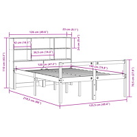 vidaXL Säng med bokhylla utan madrass 120x190 cm massiv furu