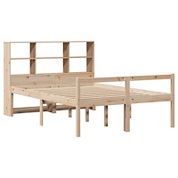 vidaXL Säng med bokhylla utan madrass 120x190 cm massiv furu