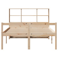 vidaXL Säng med bokhylla utan madrass 120x190 cm massiv furu