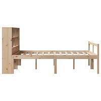 vidaXL Säng med bokhylla utan madrass 120x190 cm massiv furu