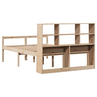 vidaXL Säng med bokhylla utan madrass 120x190 cm massiv furu
