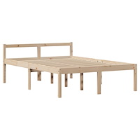 vidaXL Säng med bokhylla utan madrass 120x190 cm massiv furu