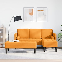 vidaXL Soffset 2 st Mörkgul Polyester