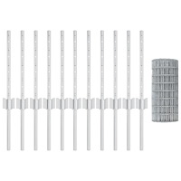 vidaXL Euro Staket med 11 U-poster Silver 0,4x25 m Stål
