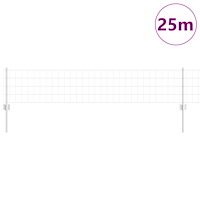 vidaXL Euro Staket med 11 U-poster Silver 0,4x25 m Stål