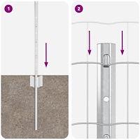 vidaXL Euro Staket med 11 U-poster Silver 0,4x25 m Stål