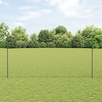 vidaXL Trädgårdsgärdset Set om 2 Grå Pulverlackerat stål 25 x 1,5 m