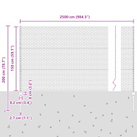 vidaXL Trädgårdsgärdset Set om 2 Grå Pulverlackerat stål 25 x 1,5 m