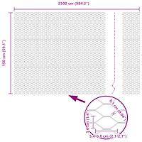 vidaXL Trädgårdsgärdset Set om 2 Grå Pulverlackerat stål 25 x 1,5 m