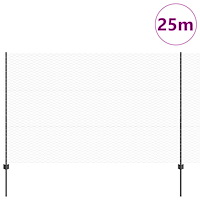 vidaXL Trädgårdsgärdset Set om 2 Grå Pulverlackerat stål 25 x 1,5 m