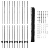 vidaXL Trädgårdsgärdset Set om 2 Grå Pulverlackerat stål 25 x 1,5 m
