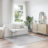 vidaXL Luggmatta Hög Pile Grå 200x200 cm PP