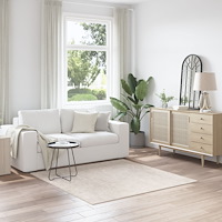 vidaXL Luggmatta Hög Pile Grädde 160x160 cm PP