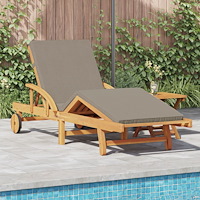 vidaXL Solstol Reclining Taupe 200 x 67 x 84cm Massivt akaciaträ