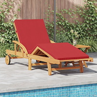 vidaXL Solstol Reclining Röd 200 x 67 x 84cm Massivt akaciaträ