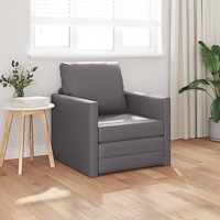 vidaXL Fåtölj 2-i-1 Grå 74x77x81 cm Konstläder