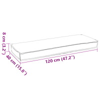 vidaXL Pallkudde för Bänk Antracit 120x40x8 cm Oxford Tyg