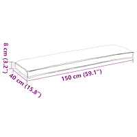 vidaXL Pallkuddar för bänk 2 st Svart 150x40x8 cm Oxford tyg