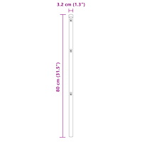 vidaXL Staketposter 7 st Ø32 mm 80 cm Galvaniserat Stål