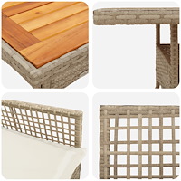 vidaXL 5-delat trädgårdsmöbelset med kuddar Beige Poly rotting