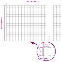 vidaXL Euro Stängsel med 22 U-stolpar Grå 1x25 m Stål