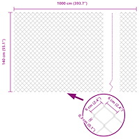 vidaXL Kedjestaket med 10 U-stolpar Grön 1.4x10 m Stål