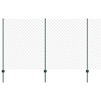 vidaXL Kedjestaket med 10 U-stolpar Grön 1.4x10 m Stål